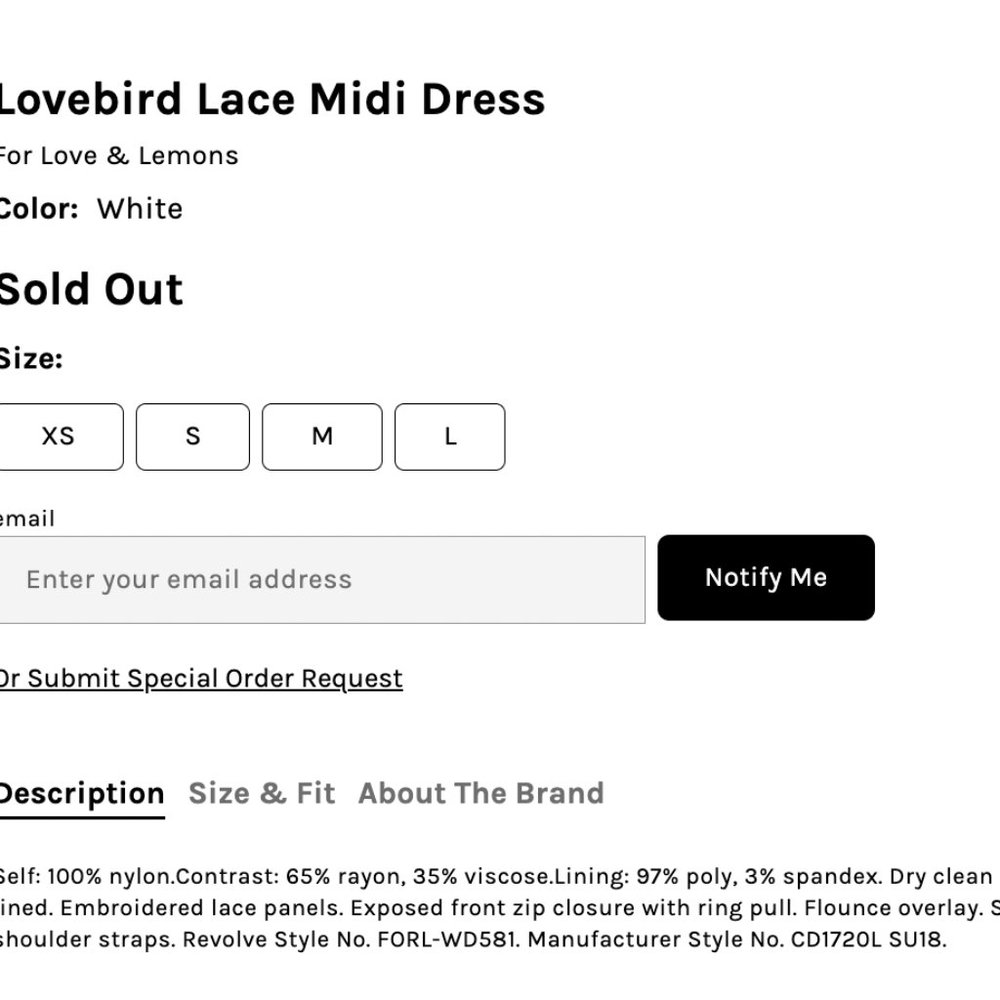 For Love & Lemons Lacebird Midi White Dress - Picture 5 of 6